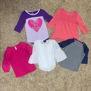 Girls 3/4 Sleeve shirt lot